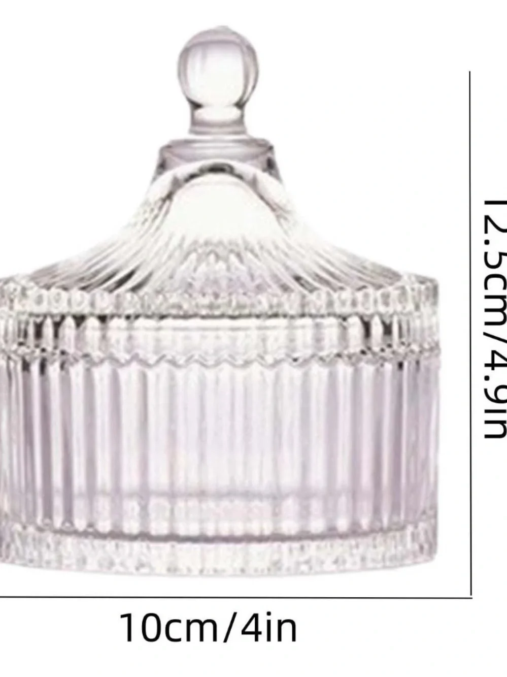 2 Vintage-Style Clear Ribbed Glass Jars with Lids